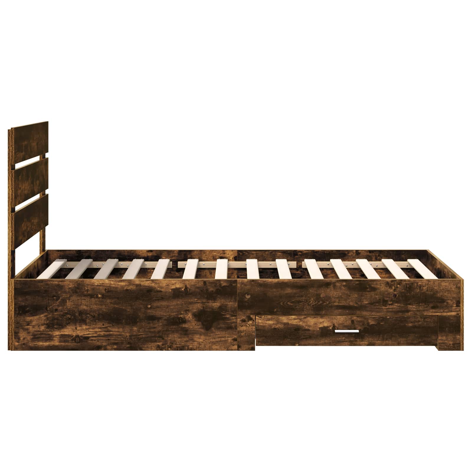 Σκελετός Κρεβατιού Καπνιστό Δρύινο και Ασημί 75 x 190 cm