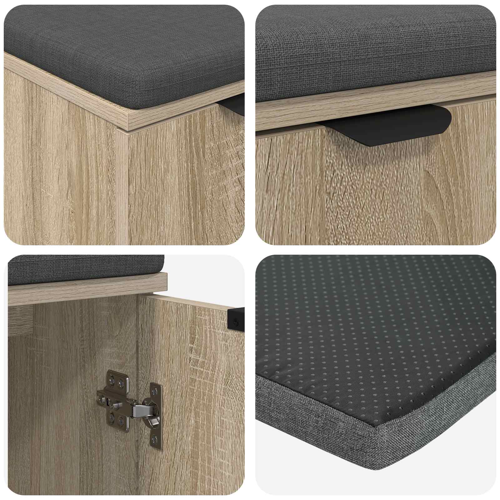 Παγκάκι Χαλωρίου με μαξιλάρι Δρύς Sonoma 60 x 38 x 46 εκ