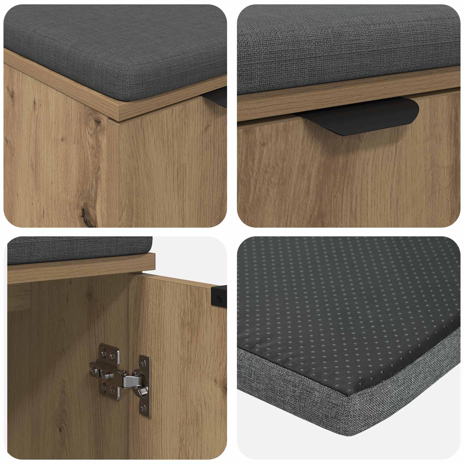 Παγκάκι Χαλωρίου Τεχνίτικη Δρυς 60 x 38 x 46 εκ - Pakobazaar