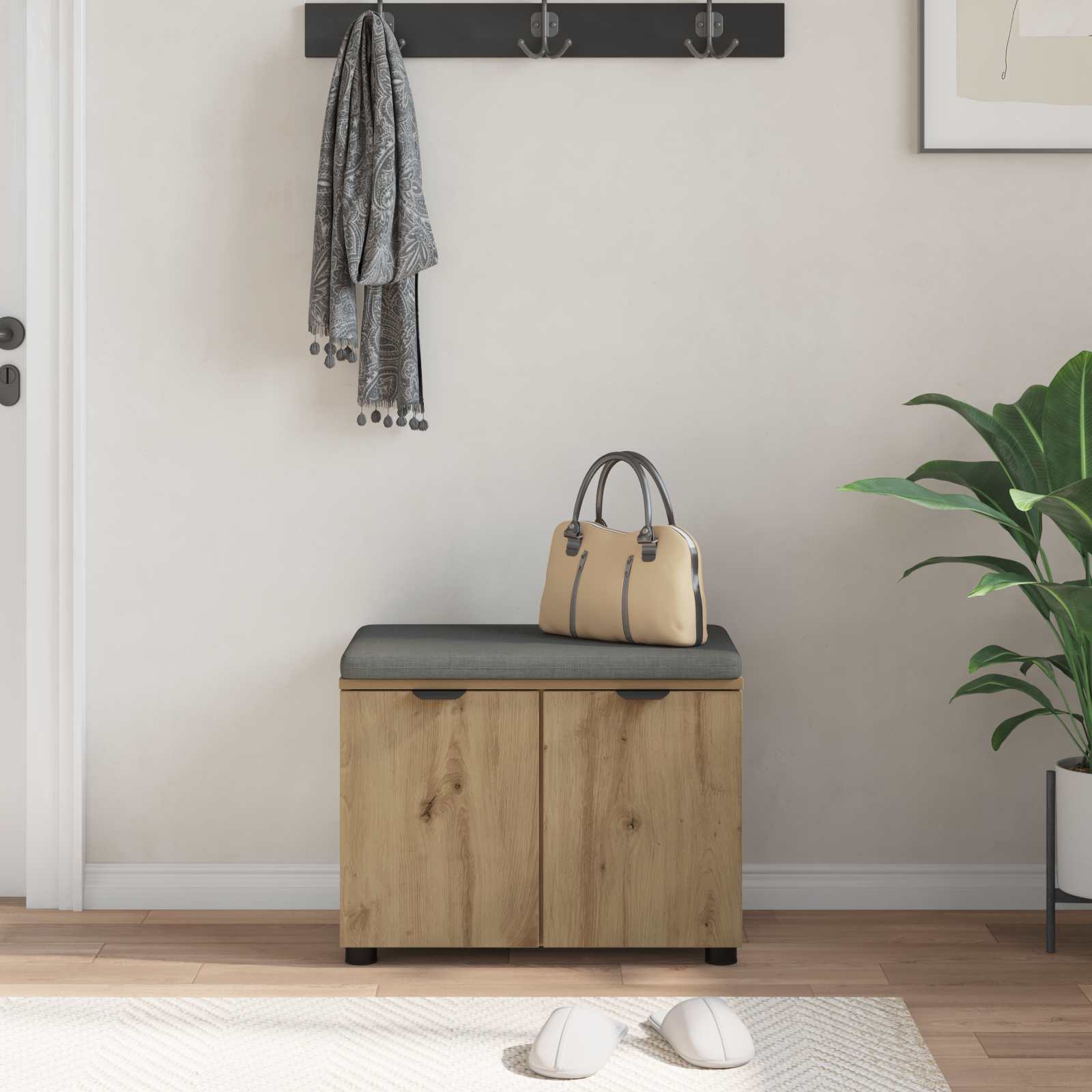 Παγκάκι Χαλωρίου Τεχνίτικη Δρυς 60 x 38 x 46 εκ - Pakobazaar