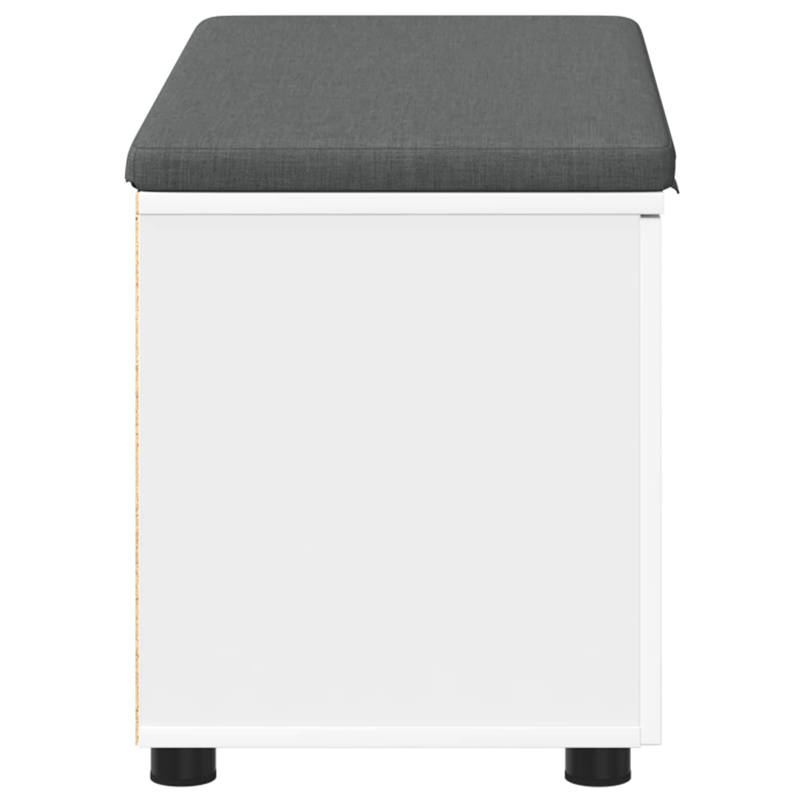 Παγκάκι Χαλωρίου με μαξιλάρι με ράφι Λευκός 80 x 38 x 46 εκ - Pakobazaar