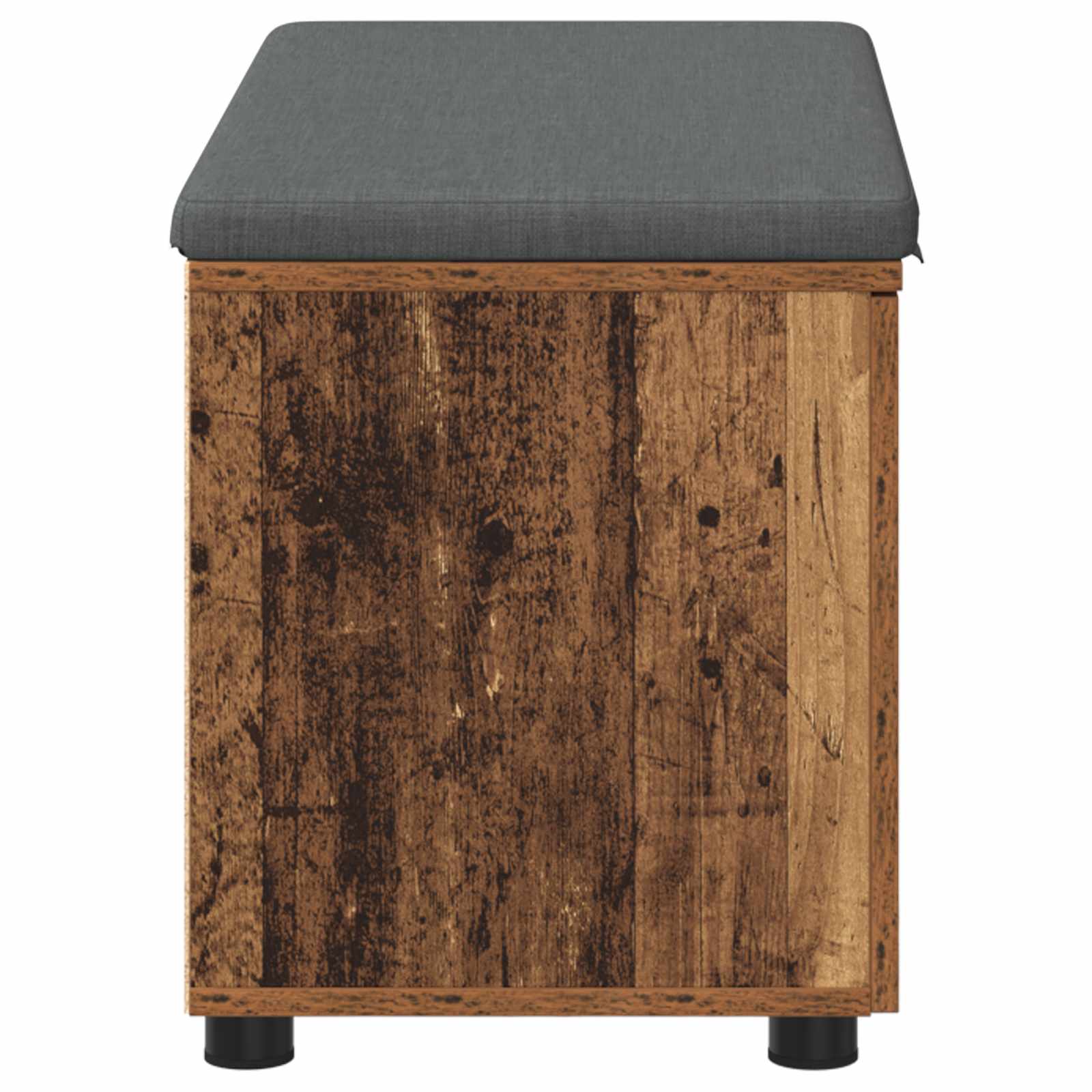 Παγκάκι Χαλωρίου με μαξιλάρι με ράφι Παλιό ξύλο 80 x 38 x 46 εκ - Pakobazaar