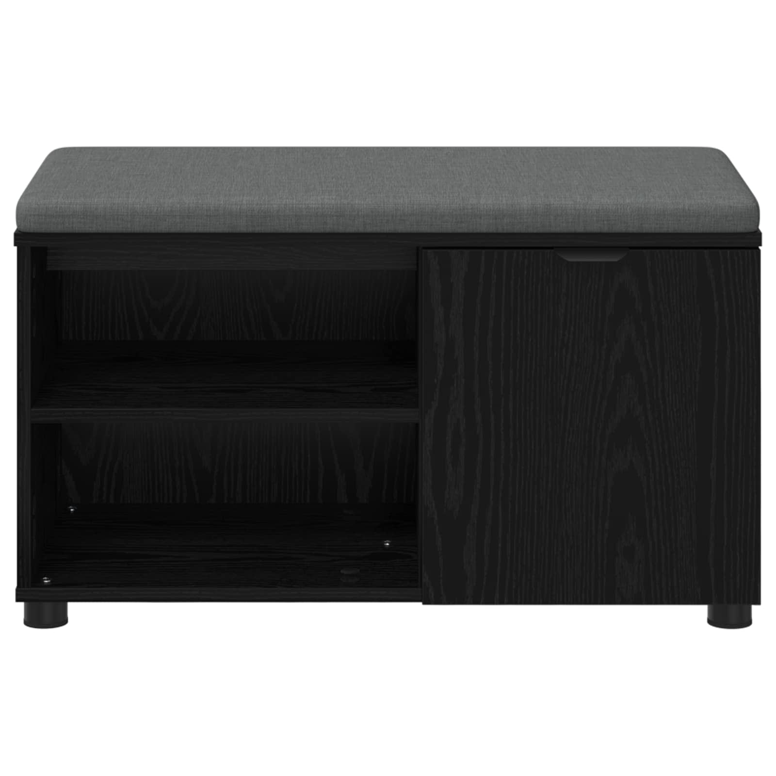 Παγκάκι Χαλωρίου με μαξιλάρι με ράφι Μαύρη Δρυς 80 x 38 x 46 εκ - Pakobazaar