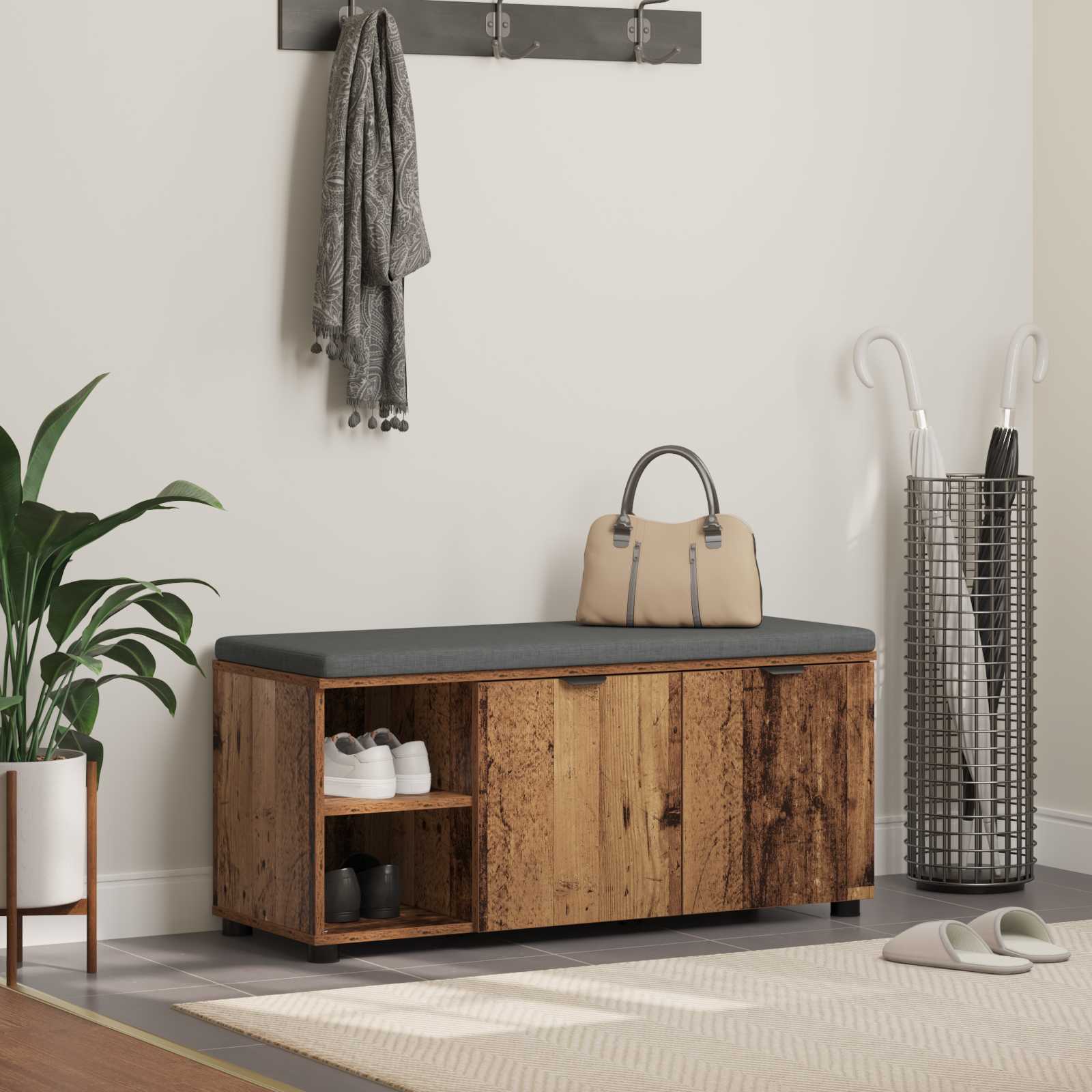 Παγκάκι Χαλωρίου με μαξιλάρι Παλιό ξύλο 100 x 38 x 46 εκ - Pakobazaar