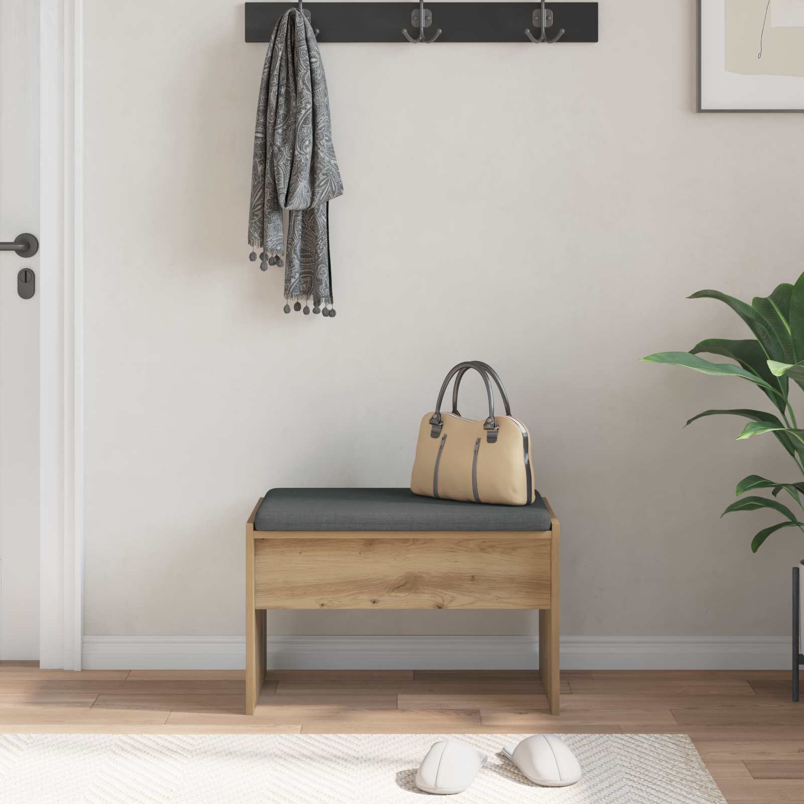 Παγκάκι Χαλωρίου με μαξιλάρι Artisan Oak 63 x 38 x 40 εκ - Pakobazaar