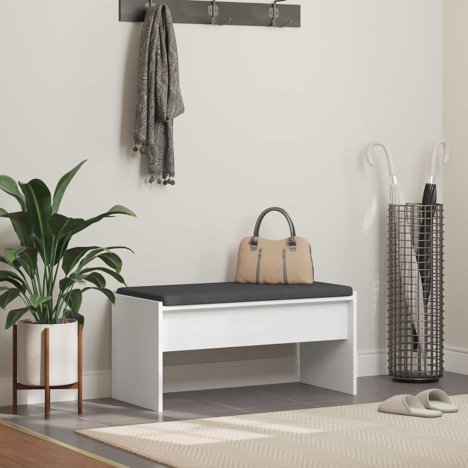 Παγκάκι Χαλωρίου με μαξιλάρι Λευκό 83 x 38 x 40 εκ - Pakobazaar