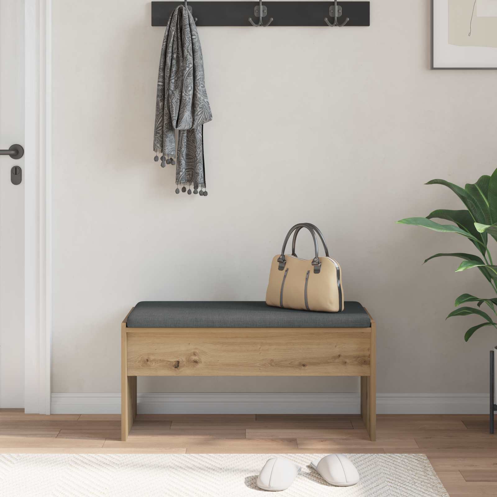Παγκάκι Χαλωρίου με μαξιλάρι Artisan Oak 83 x 38 x 40 εκ - Pakobazaar