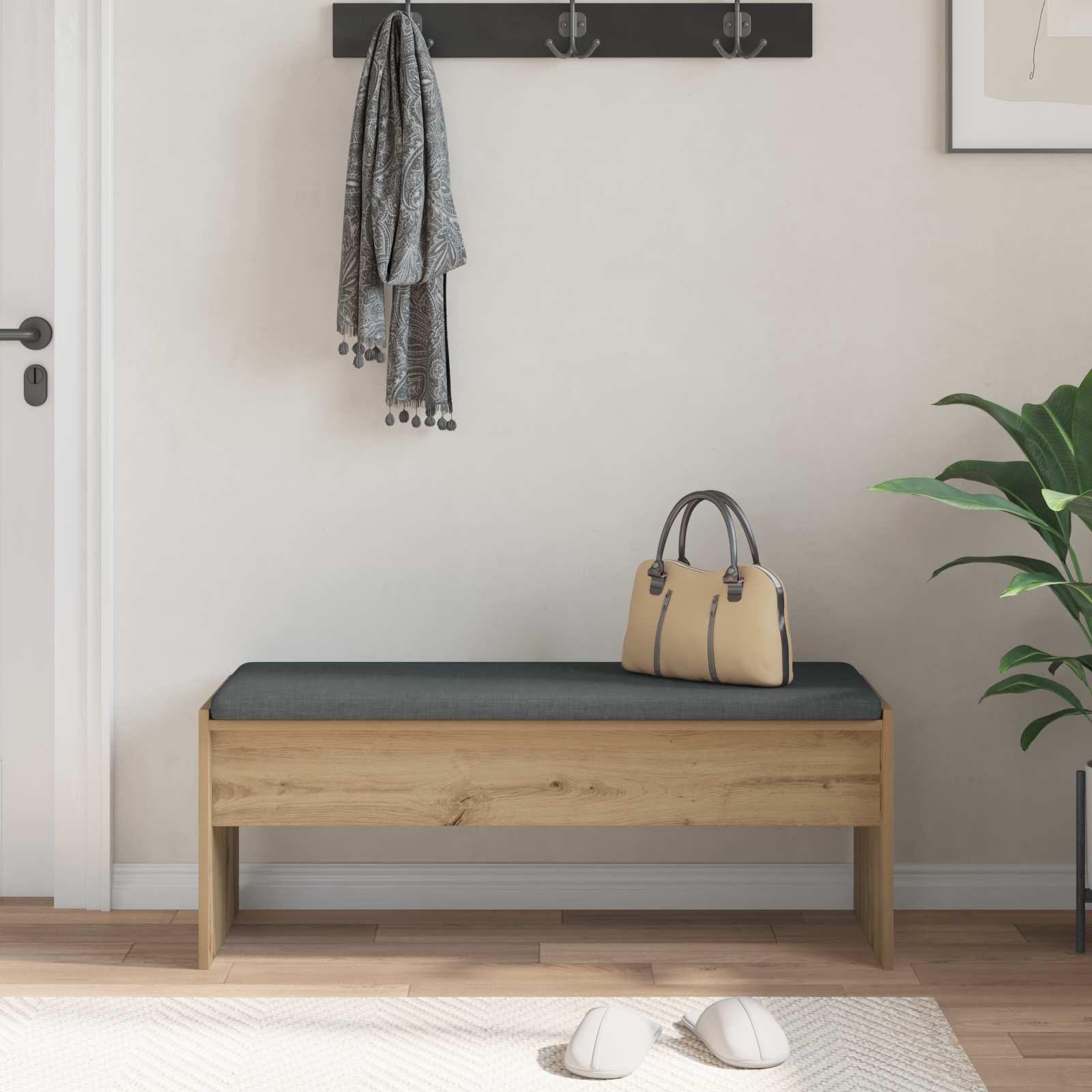 Παγκάκι Χαλωρίου με μαξιλάρι Artisan Oak 103 x 38 x 40 εκ - Pakobazaar