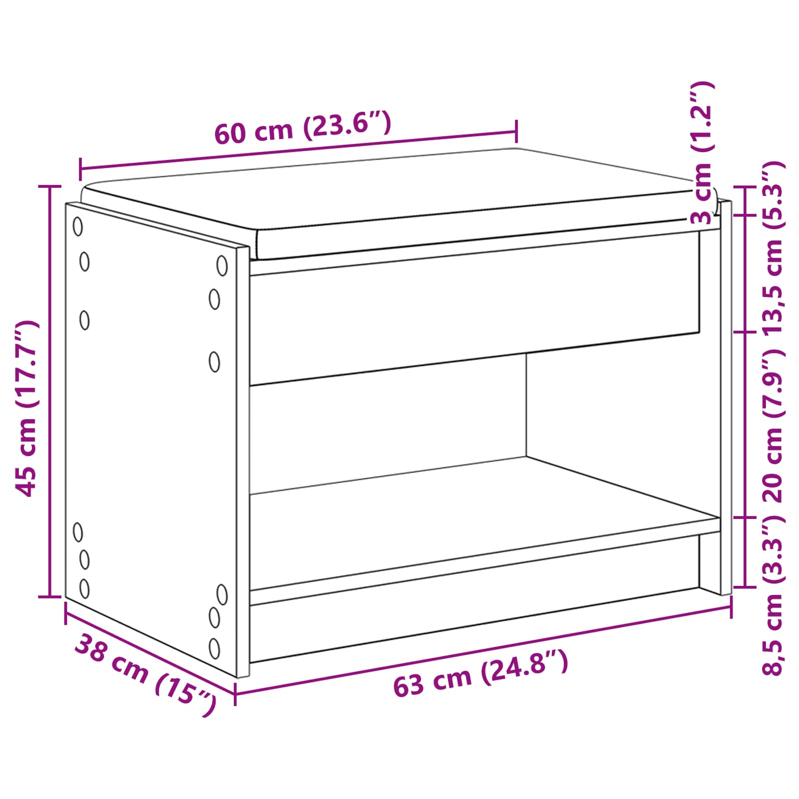 Παγκάκι Χαλωρίου με μαξιλάρι Σκυρόχρωμο Γκρι 63 x 38 x 45 εκ - Pakobazaar