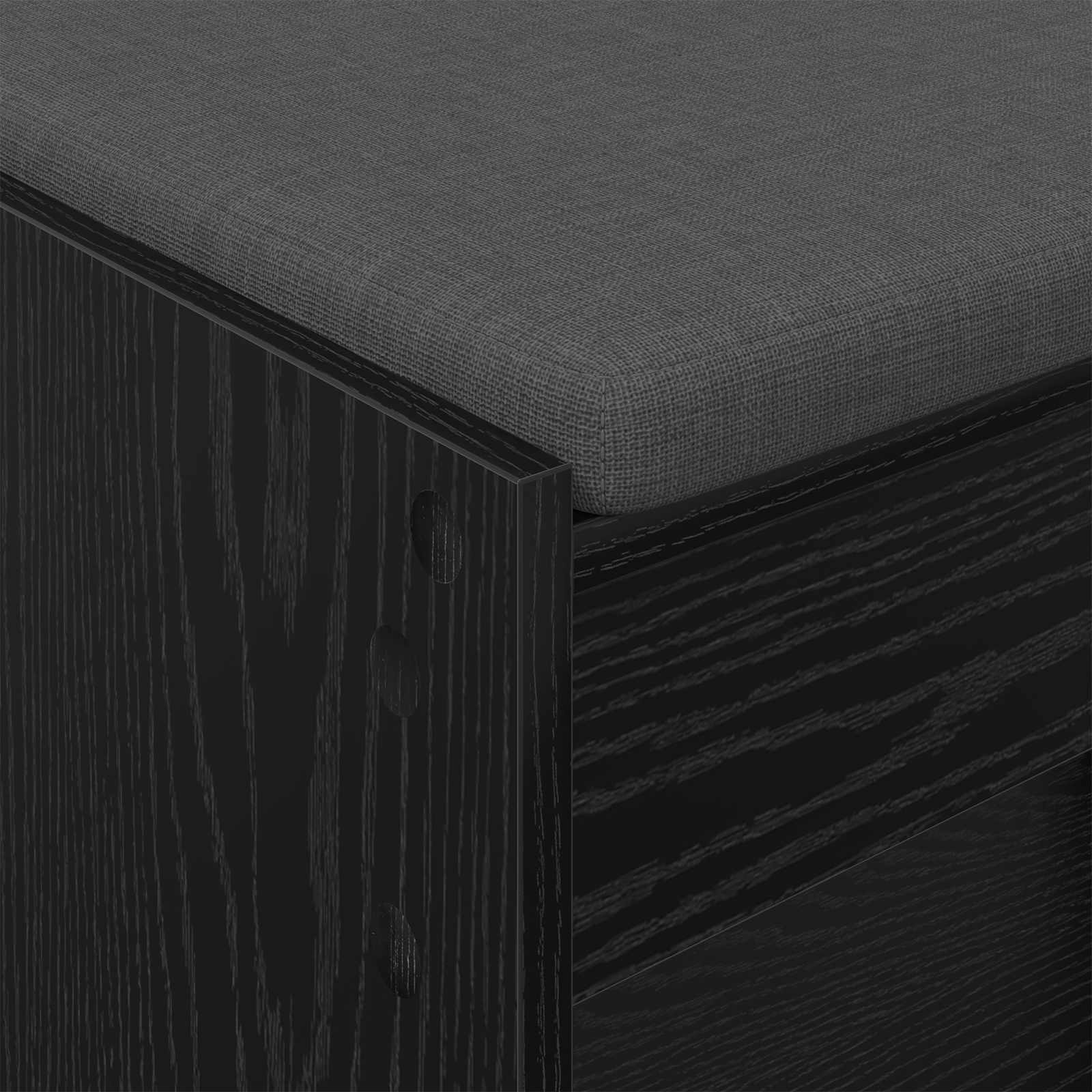 Παγκάκι Χαλωρίου με μαξιλάρι με ράφι Μαύρη Δρυς 83 x 38 x 45 εκ - Pakobazaar