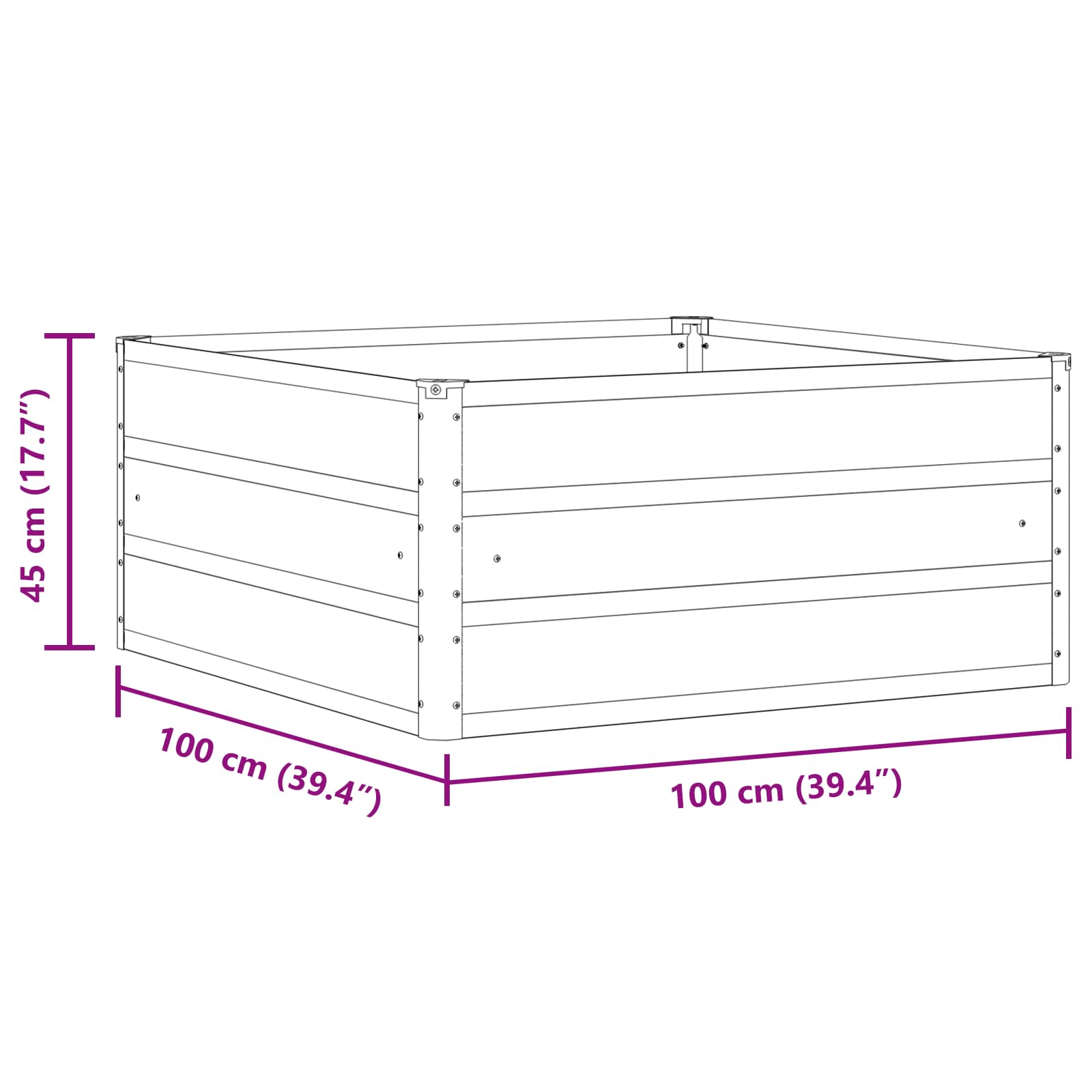 Γλάστρα Ελεφαντόδοντο 100 x 100 x 45 cm Ατσάλι - Pakobazaar
