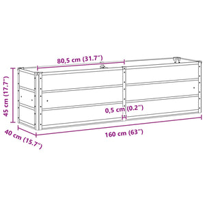 Γλάστρα Ελεφαντόδοντο 160 x 40 x 45 cm Ατσάλι - Pakobazaar