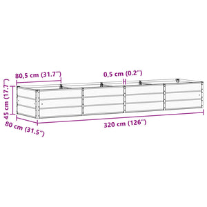Γλάστρα Ελεφαντόδοντο 320 x 80 x 45 cm Ατσάλι - Pakobazaar