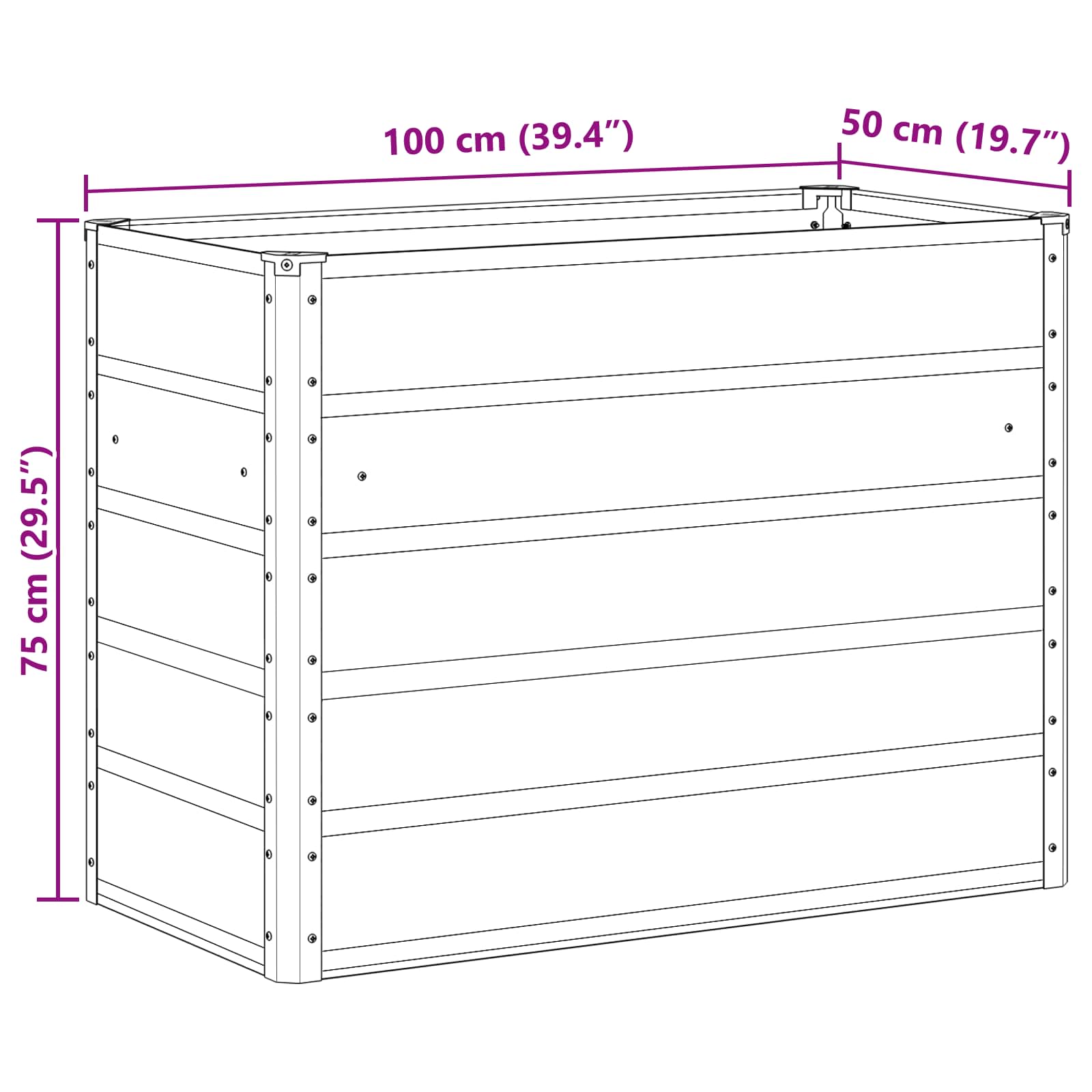 Γλάστρα Ελεφαντόδοντο 480 x 50 x 45 εκ Επικαλυμμένος Χάλυβας - Pakobazaar