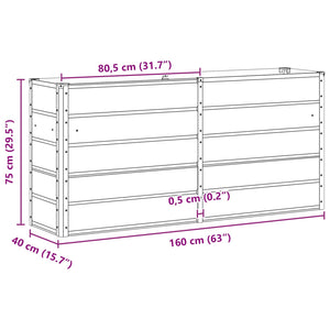 Γλάστρα Ανοιχτό γκρι 160 x 40 x 75 εκ. Ατσάλι - Pakobazaar
