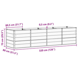 Γλάστρα Ανοιχτό γκρι 240 x 80 x 75 εκ. Ατσάλι - Pakobazaar