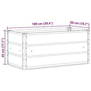 Γλάστρα Ανοιχτό γκρι 100 x 50 x 45 cm Επικαλυμμένος Χάλυβας - Pakobazaar