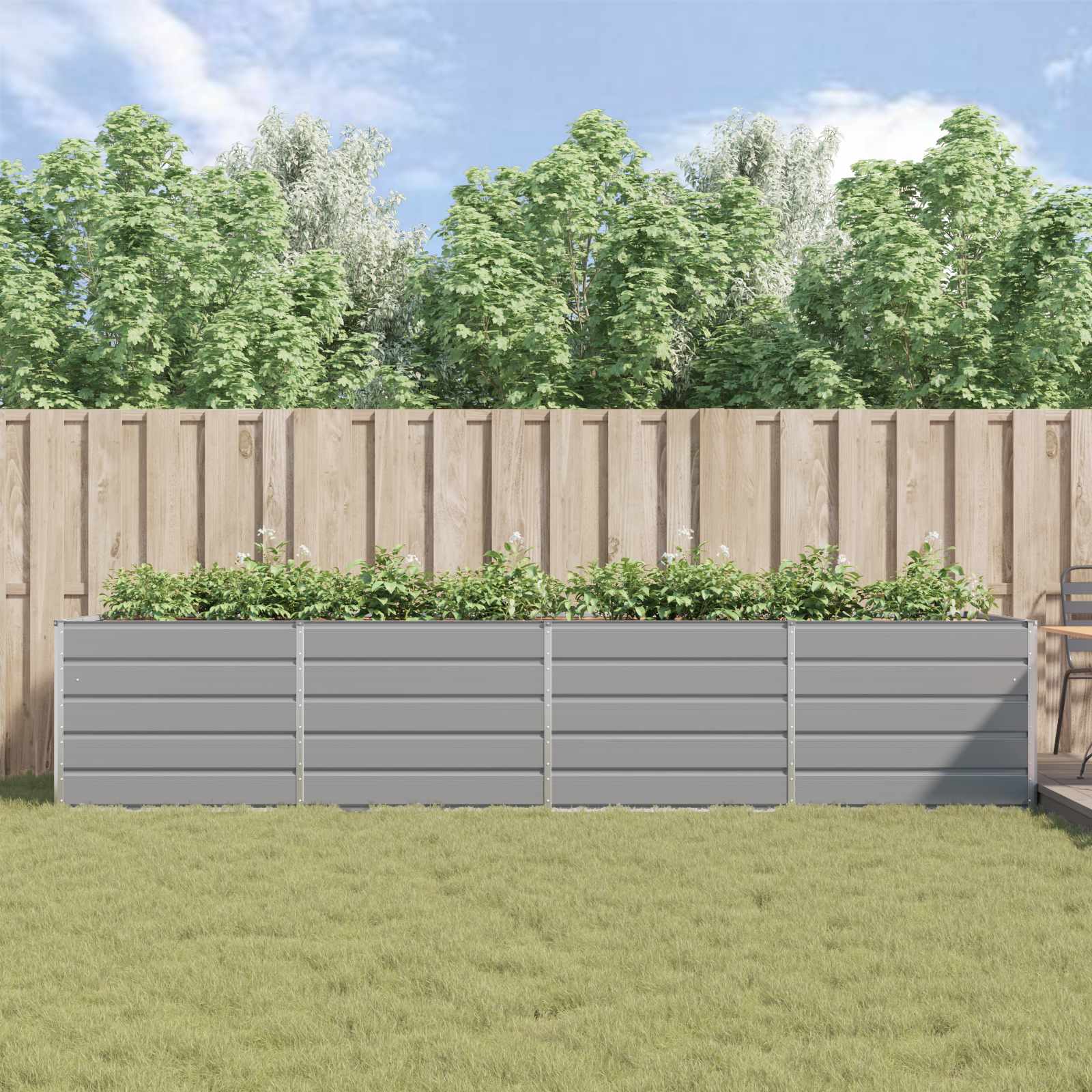 Γλάστρα Ανοιχτό γκρι 195 x 100 x 45 εκ Επικαλυμμένος Χάλυβας - Pakobazaar