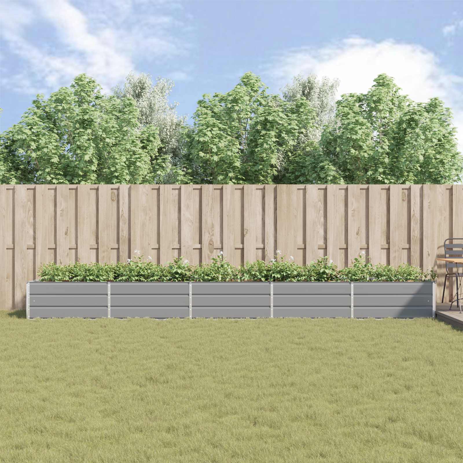 Γλάστρα Ανοιχτό γκρι 195 x 100 x 45 εκ Επικαλυμμένος Χάλυβας - Pakobazaar