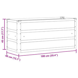 Γλάστρα Ανθρακί 100 x 40 x 45 cm Ατσάλι - Pakobazaar