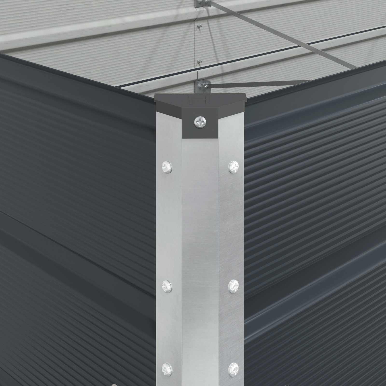 Γλάστρα Ανθρακί 195 x 100 x 45 εκ Επικαλυμμένος Χάλυβας - Pakobazaar