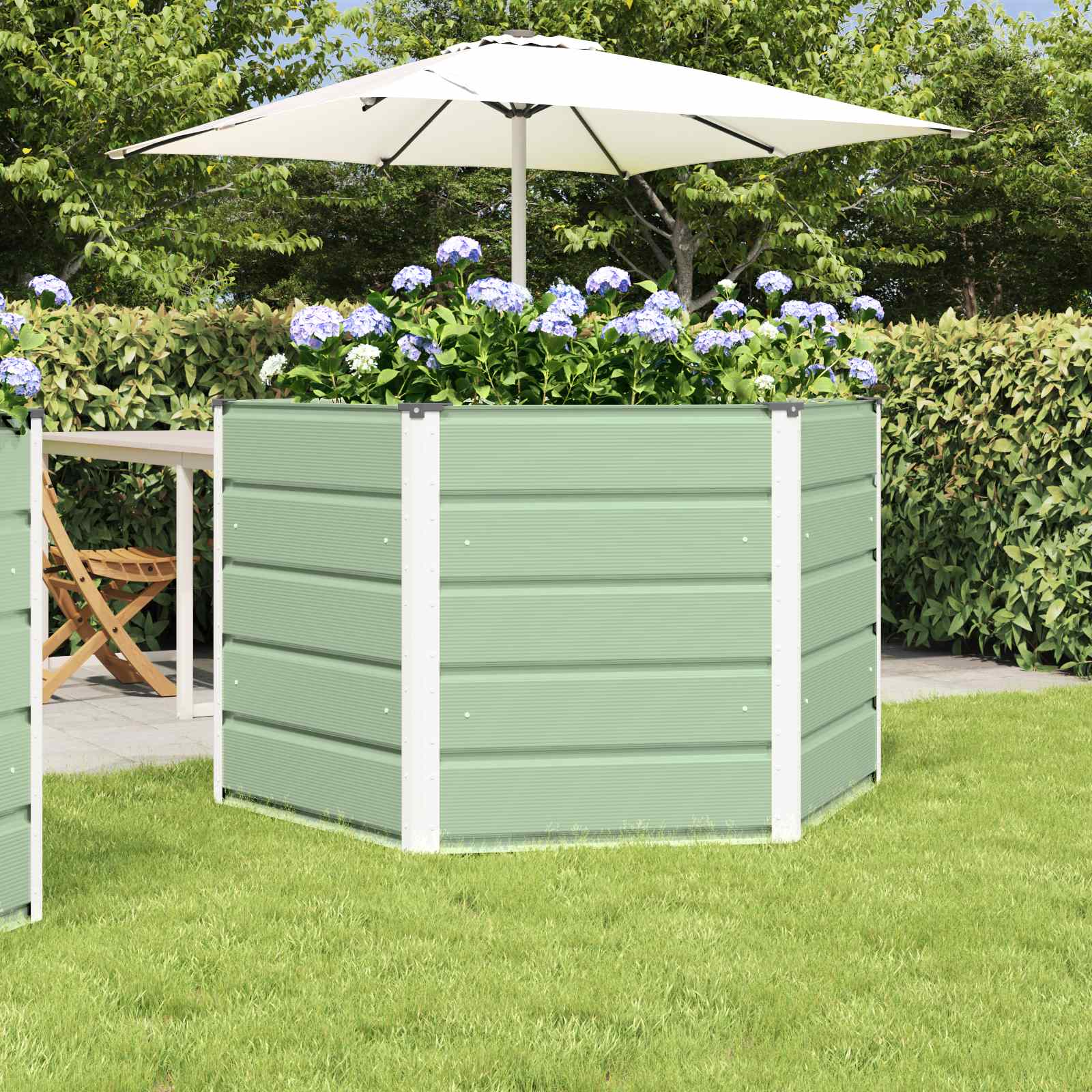 Γλάστρα Παστέλ Πράσινο 129 x 129 x 75 εκ Ατσάλι - Pakobazaar