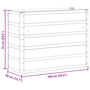 Γλάστρα Πράσινο 100 x 40 x 75 cm Ατσάλι - Pakobazaar