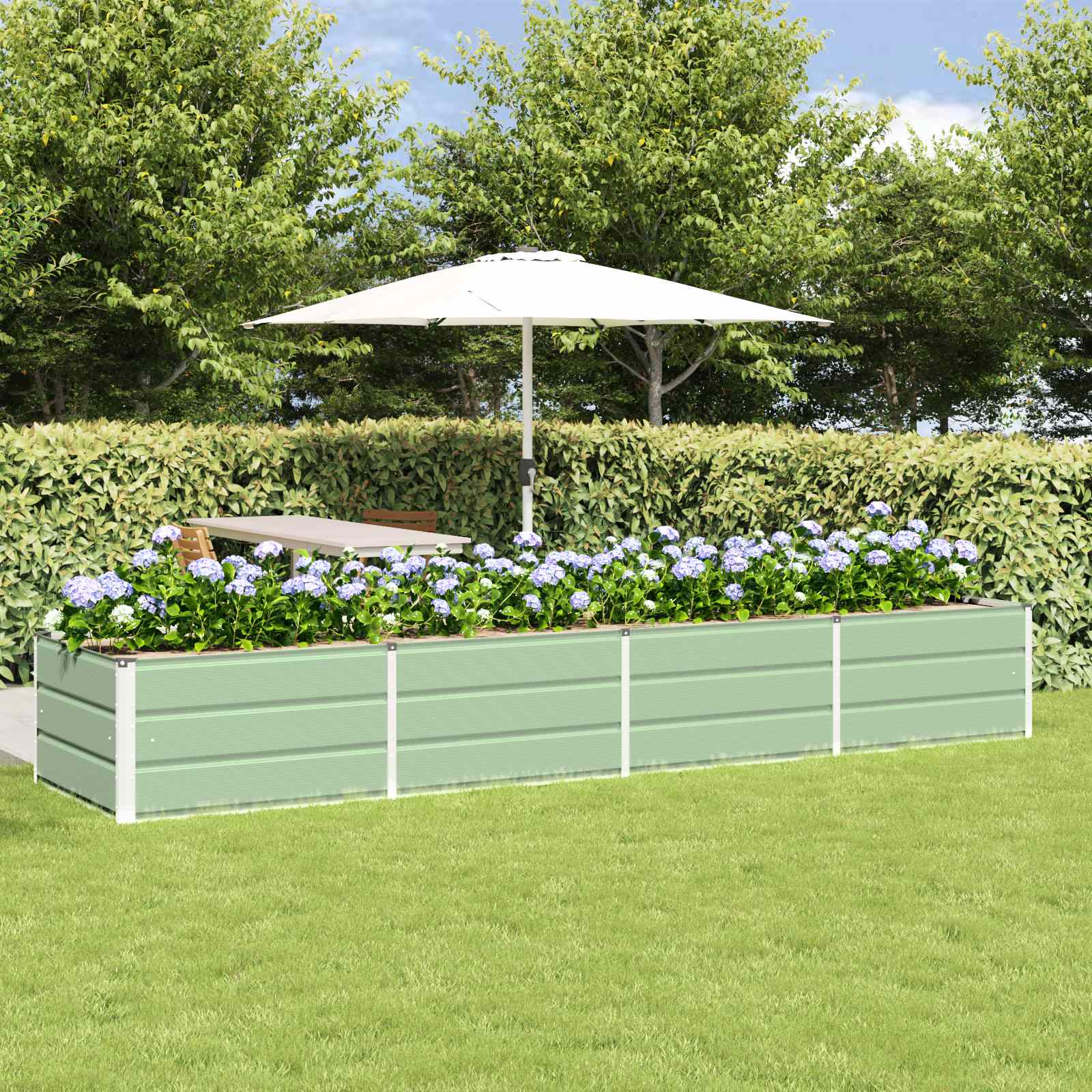 Γλάστρα Πράσινο 320 x 80 x 45 cm Ατσάλι - Pakobazaar