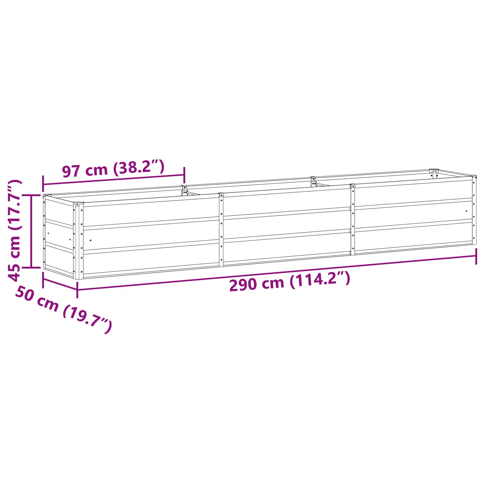 Γλάστρα Παστέλ Πράσινο 480 x 50 x 45 εκ Επικαλυμμένος Χάλυβας - Pakobazaar