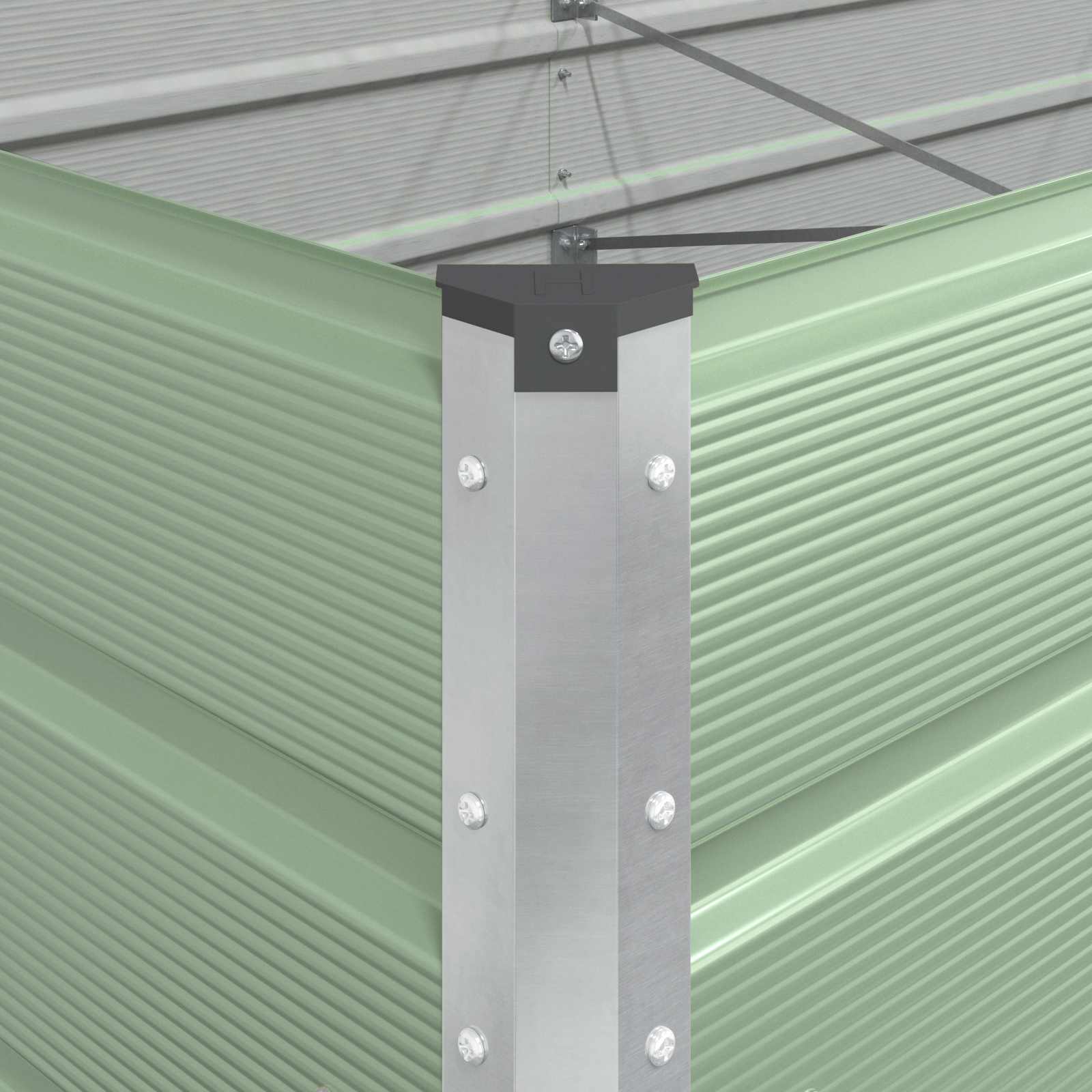 Γλάστρα Παστέλ Πράσινο 195 x 100 x 45 εκ Επικαλυμμένος Χάλυβας - Pakobazaar