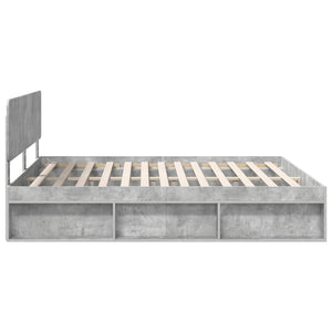 Σκελετός Κρεβατιού Σκυρόδεμα 200 x 200 cm Στερεά ξυλεία πεύκου - Pakobazaar