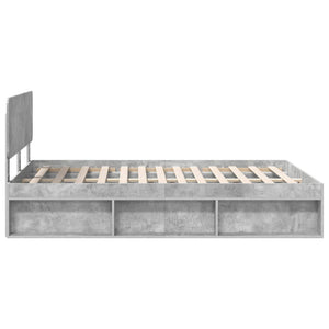 Σκελετός Κρεβατιού Σκυρόδεμα 140 x 200 cm Στερεά ξυλεία πεύκου