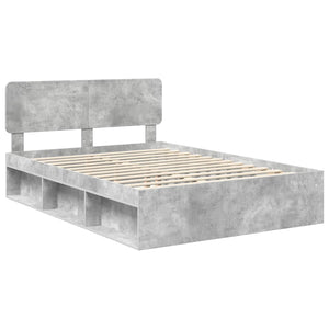 Σκελετός Κρεβατιού Σκυρόδεμα 140 x 190 cm Στερεά ξυλεία πεύκου