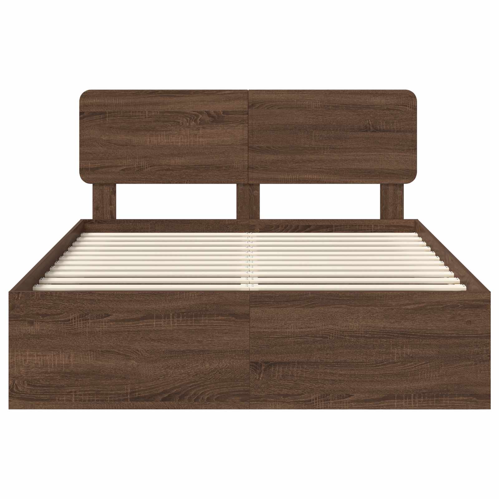 Σκελετός Κρεβατιού Καφέ δρυς 140 x 190 cm Στερεά ξυλεία πεύκου