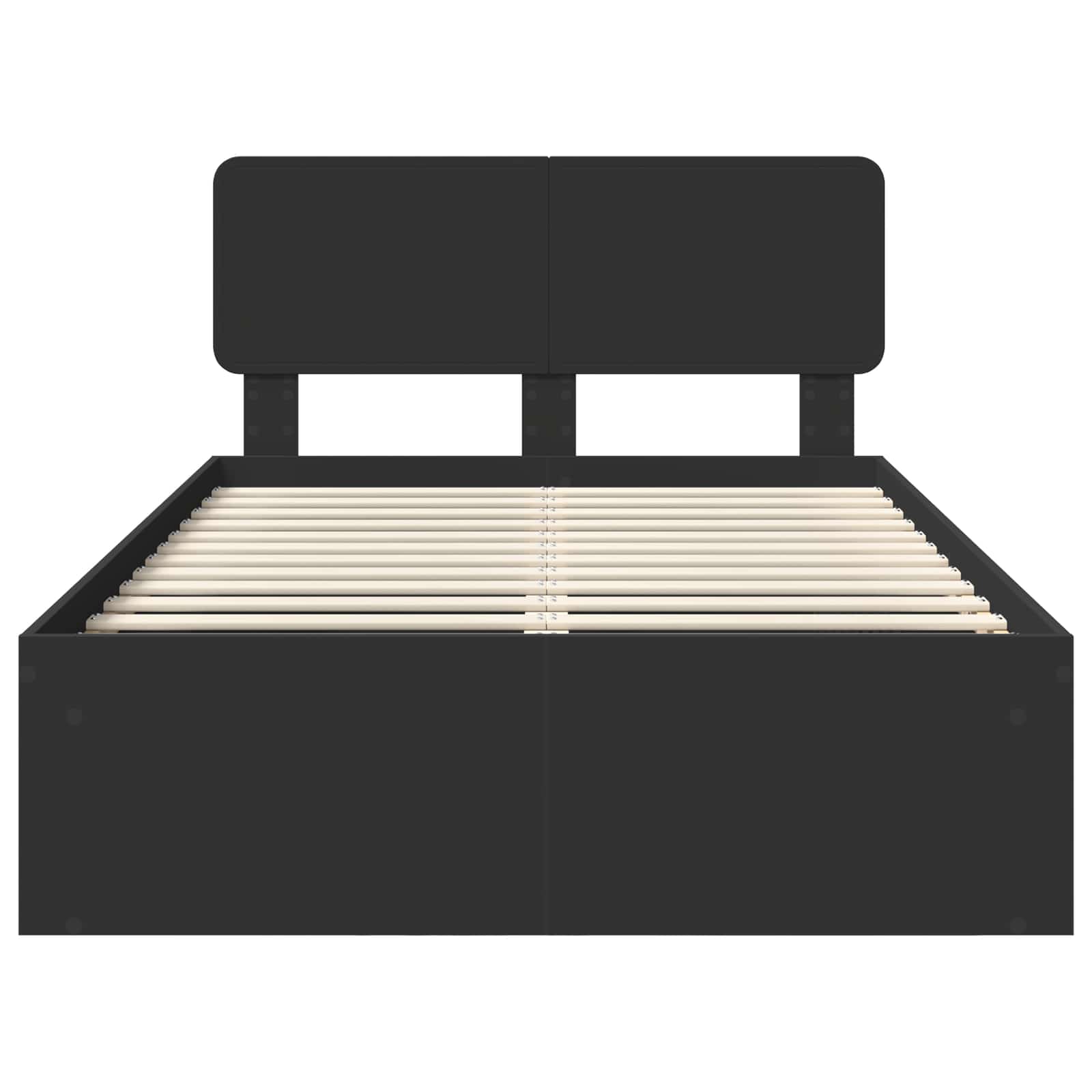 Σκελετός Κρεβατιού Μαύρο 135 x 190 cm Στερεά ξυλεία πεύκου