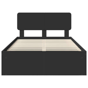 Σκελετός Κρεβατιού Μαύρο 135 x 190 cm Στερεά ξυλεία πεύκου