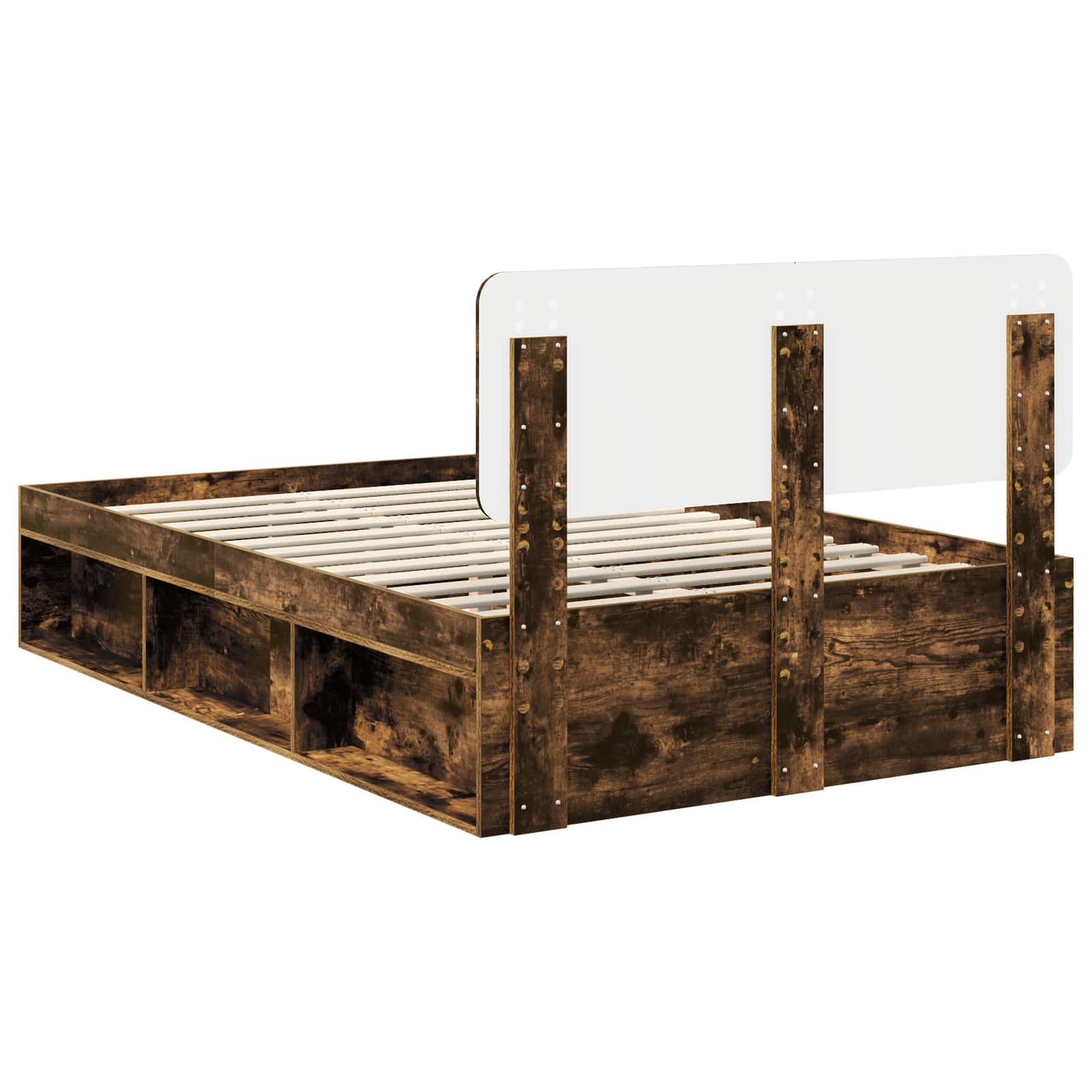 Σκελετός Κρεβατιού με κεφαλάρι Καπνιστό Δρύς 120 x 200 cm