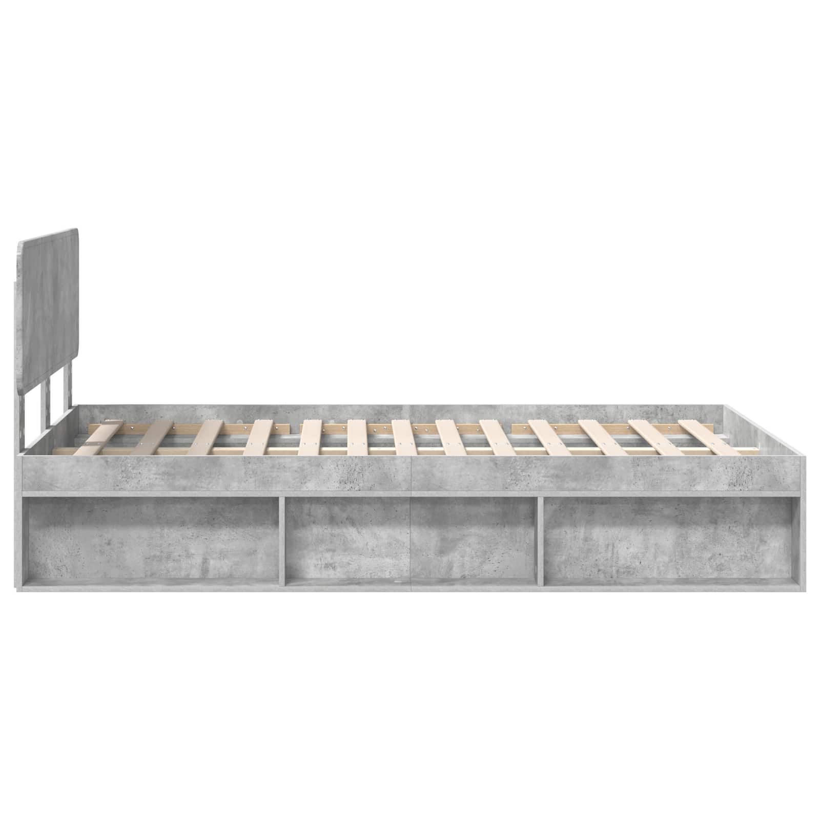 Σκελετός Κρεβατιού Σκυρόδεμα 120 x 190 cm Στερεά ξυλεία πεύκου