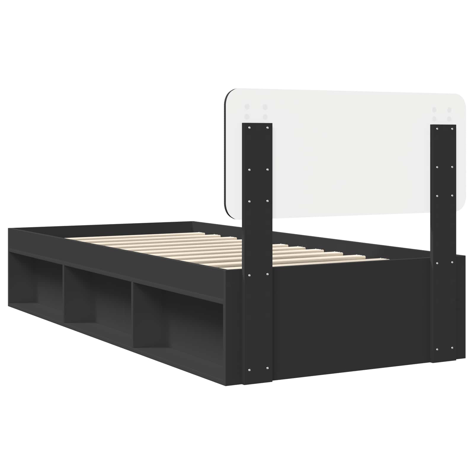 Σκελετός Κρεβατιού Μαύρο 90 x 200 cm Στερεά ξυλεία πεύκου - Pakobazaar