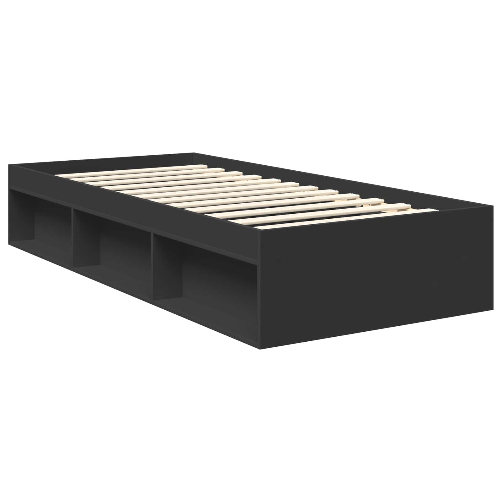 Σκελετός Κρεβατιού Μαύρο 90 x 190 cm Στερεά ξυλεία πεύκου - Pakobazaar