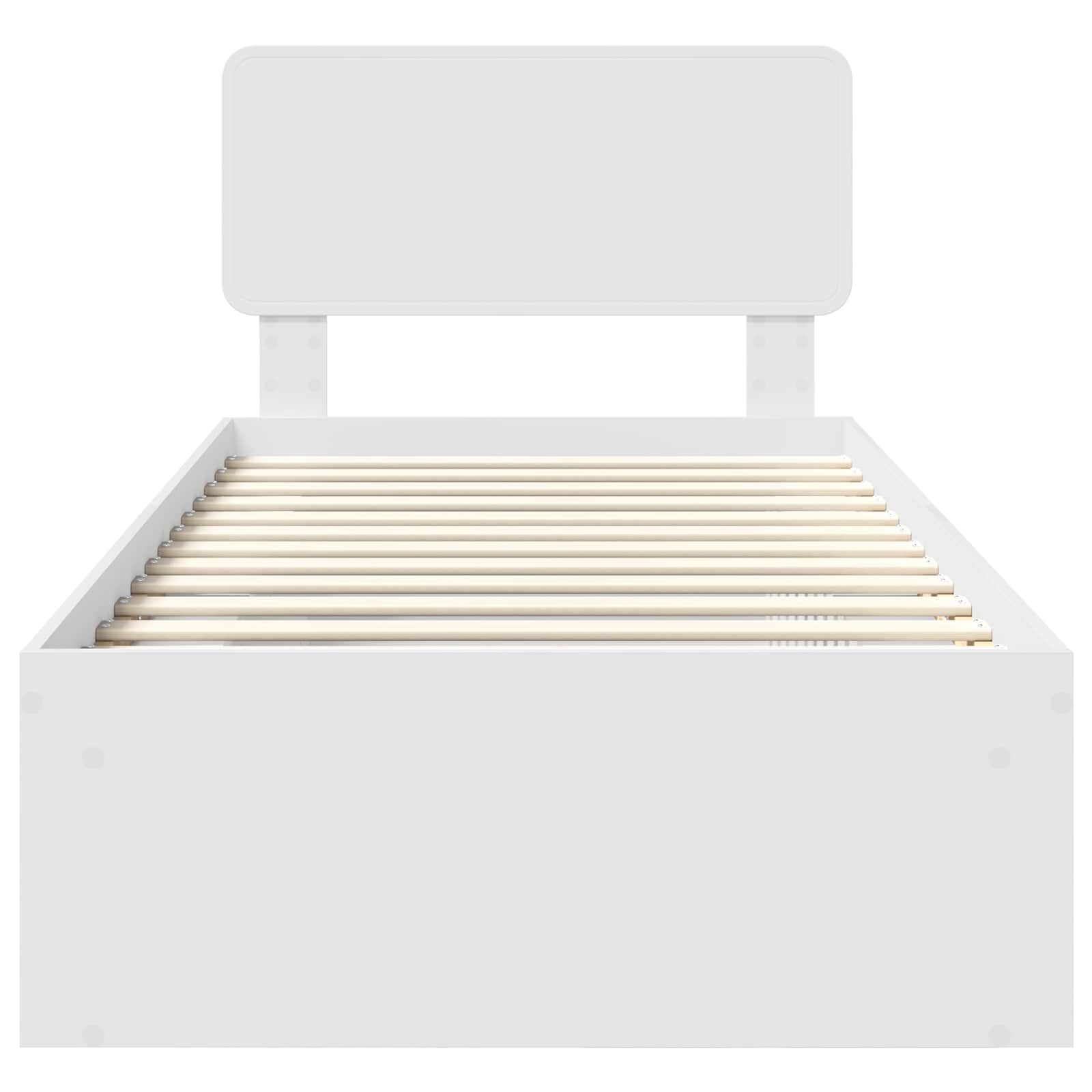Σκελετός Κρεβατιού Λευκό 75 x 190 cm Στερεά ξυλεία πεύκου