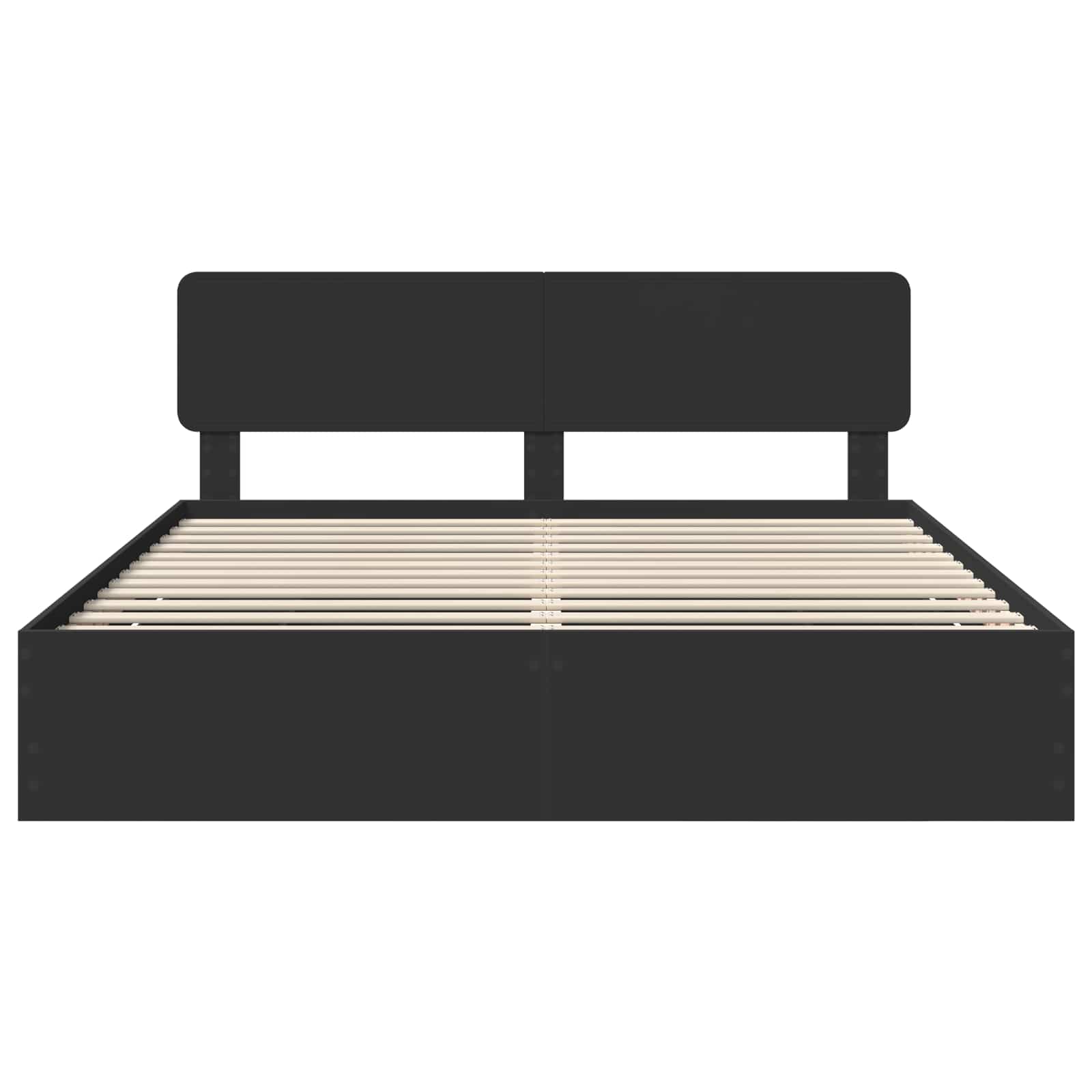 Σκελετός Κρεβατιού με κεφαλάρι με συρτάρι Μαύρο 200 x 200 cm