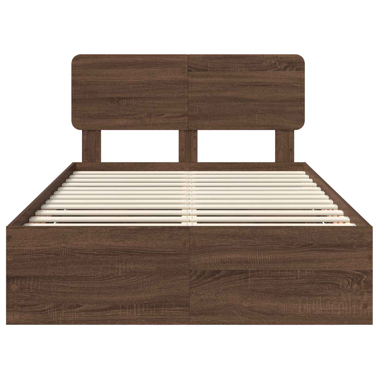 Σκελετός Κρεβατιού Καφέ δρυς 135 x 190 cm Μηχανήματος Ξύλο - Pakobazaar