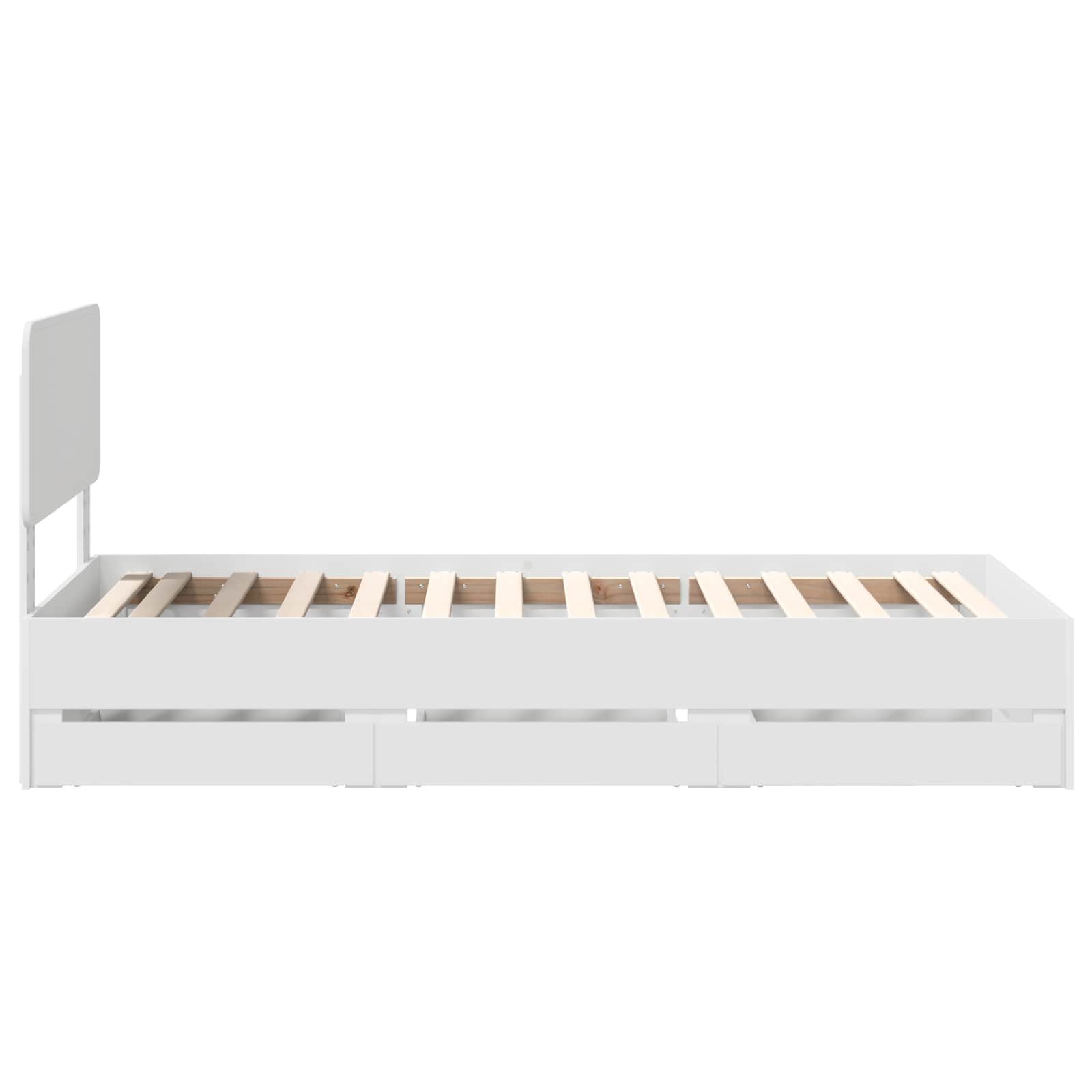 Σκελετός Κρεβατιού Λευκό 90 x 200 cm Μηχανήματος Ξύλο - Pakobazaar