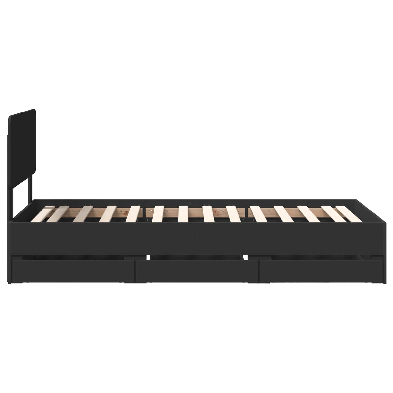 Σκελετός Κρεβατιού Μαύρο 90 x 200 cm Μηχανήματος Ξύλο - Pakobazaar