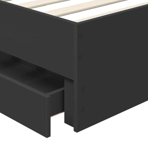 Σκελετός Κρεβατιού με συρτάρι με κεφαλάρι Μαύρο 75 x 190 cm