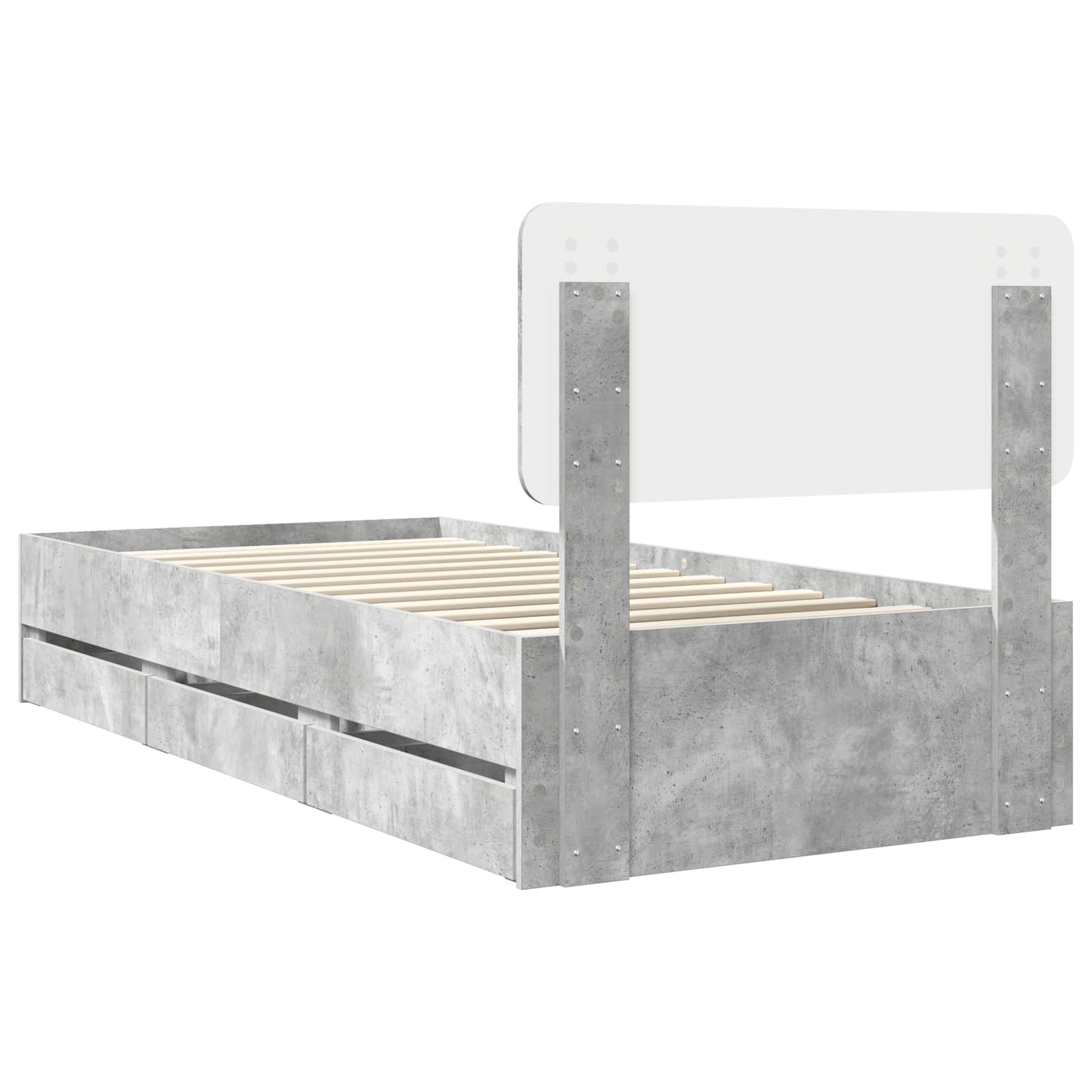 Σκελετός Κρεβατιού με συρτάρι Σκυρόχρωμο Γκρι 75 x 190 cm
