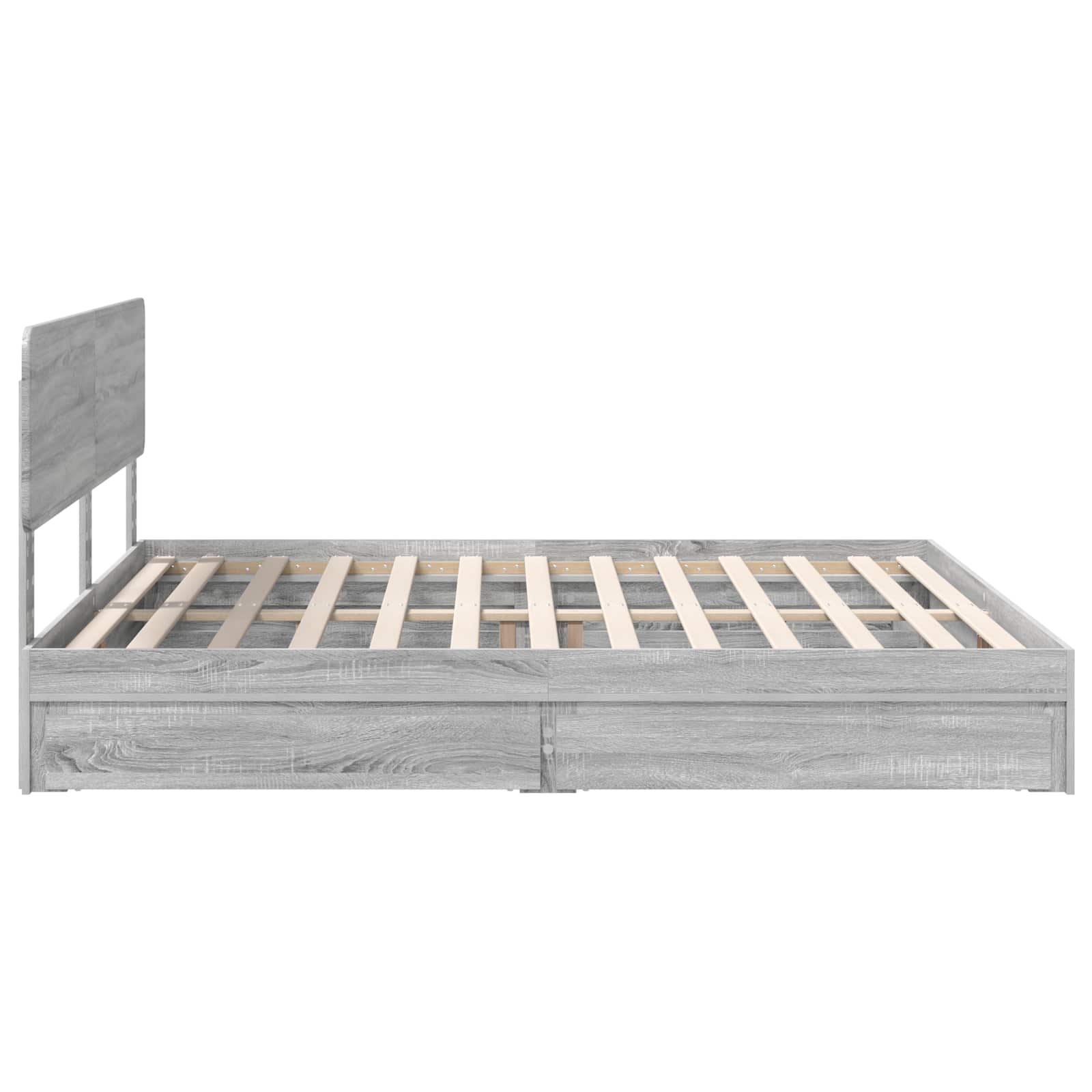 Κρεβάτι Αποθήκης Γκρίζο Σονομα 200 x 200 cm Επεξεργασμένο ξύλο