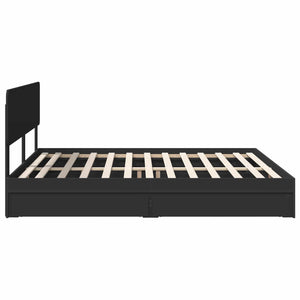 Κρεβάτι Αποθήκης Μαύρο 180 x 200 cm Επεξεργασμένο Ξύλο - Pakobazaar