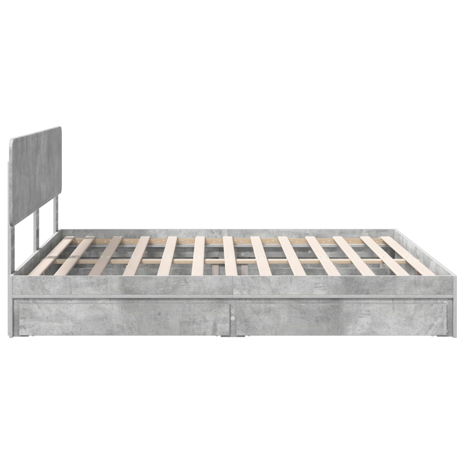 Κρεβάτι Αποθήκης Σκυρόδεμα Γκρι 180 x 200 cm Επεξεργασμένο ξύλο - Pakobazaar